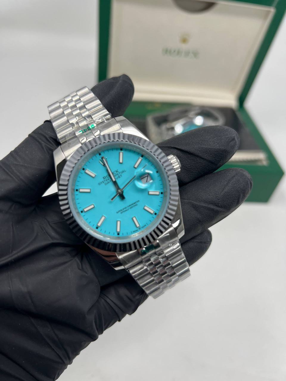 Rolex Datejust 41 Watch Men's 126334 Fluted Bezel "Tiffany Blue" Dial Jubilee Bracelet Reps Sale UK Best Quality AAA Replica