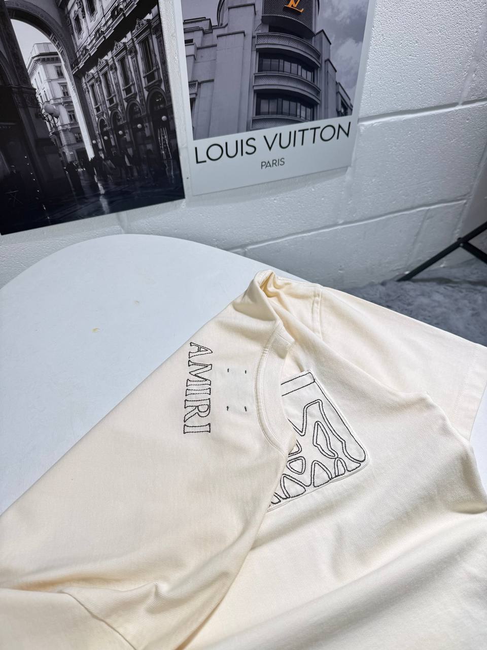 Amiri MA Outline Pocket Logo T-Shirts Men's Women's in 2 Colors Reps UK Best Quality Sale AAA Replica