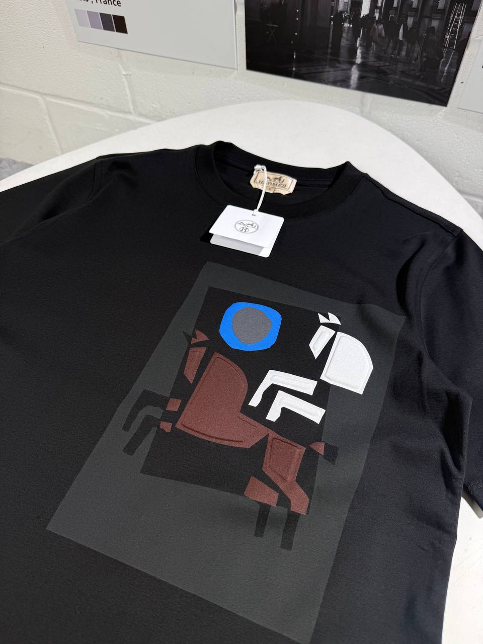 Hermes Velky Lov Patch Crewneck Men's Women's T-Shirts in Different Colors Reps Sale UK Best Quality AAA Replica