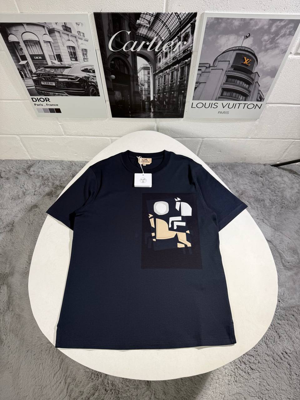 Hermes Velky Lov Patch Crewneck Men's Women's T-Shirts in Different Colors Reps Sale UK Best Quality AAA Replica