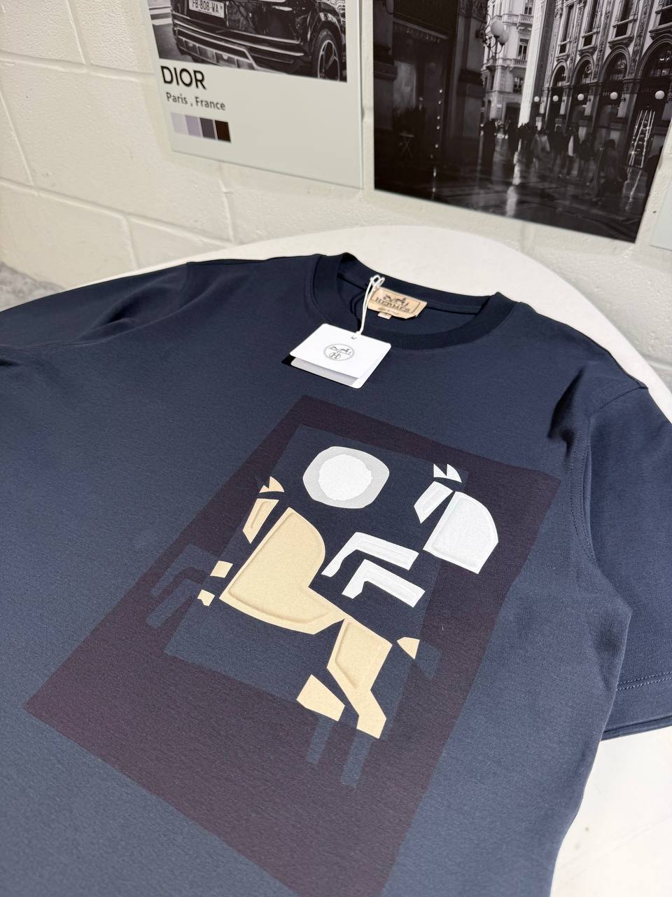 Hermes Velky Lov Patch Crewneck Men's Women's T-Shirts in Different Colors Reps Sale UK Best Quality AAA Replica