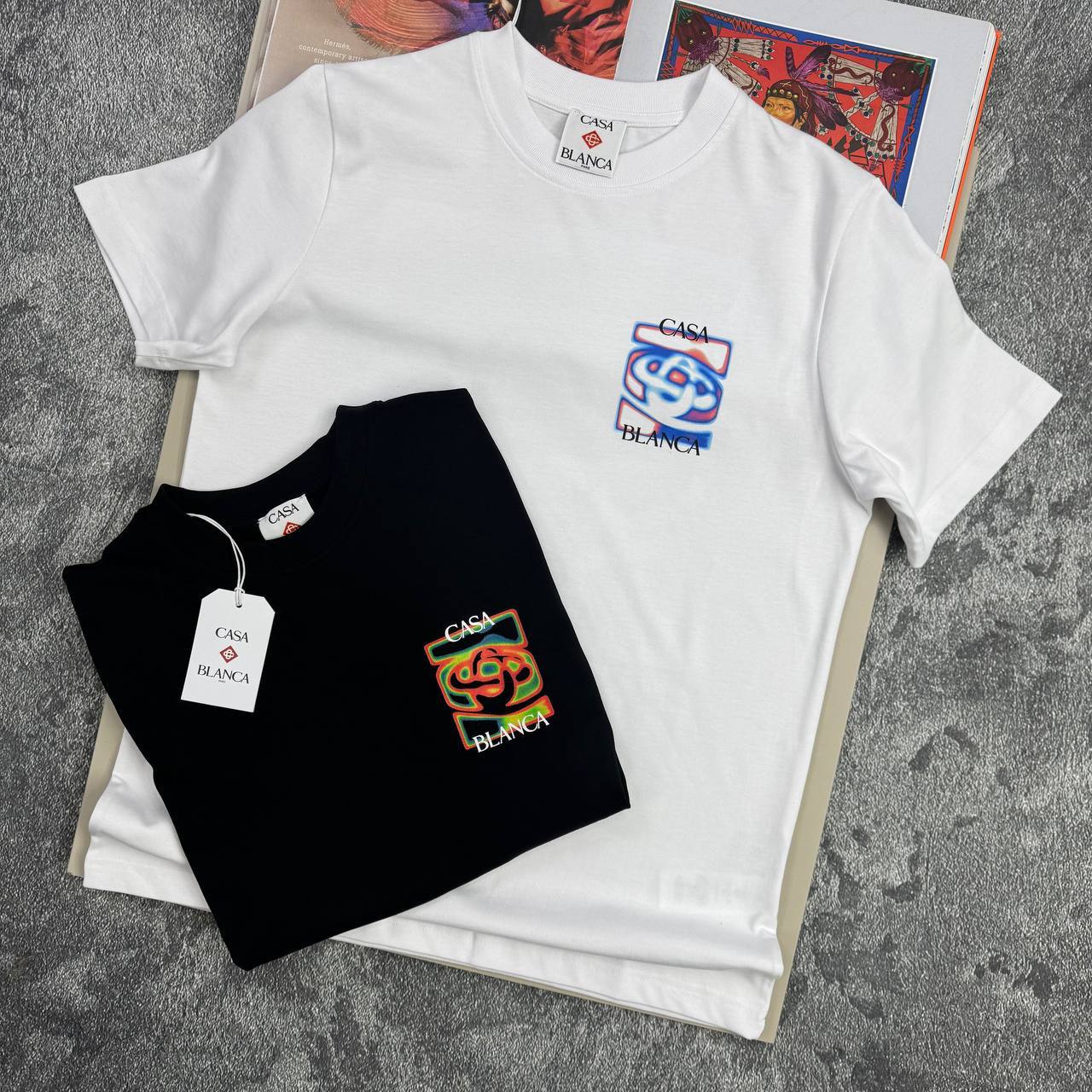 Casablanca Heat Map Classic Short Sleeve Men's Women's T-Shirts in 2 Colors Reps Sale UK Best Quality AAA Replica