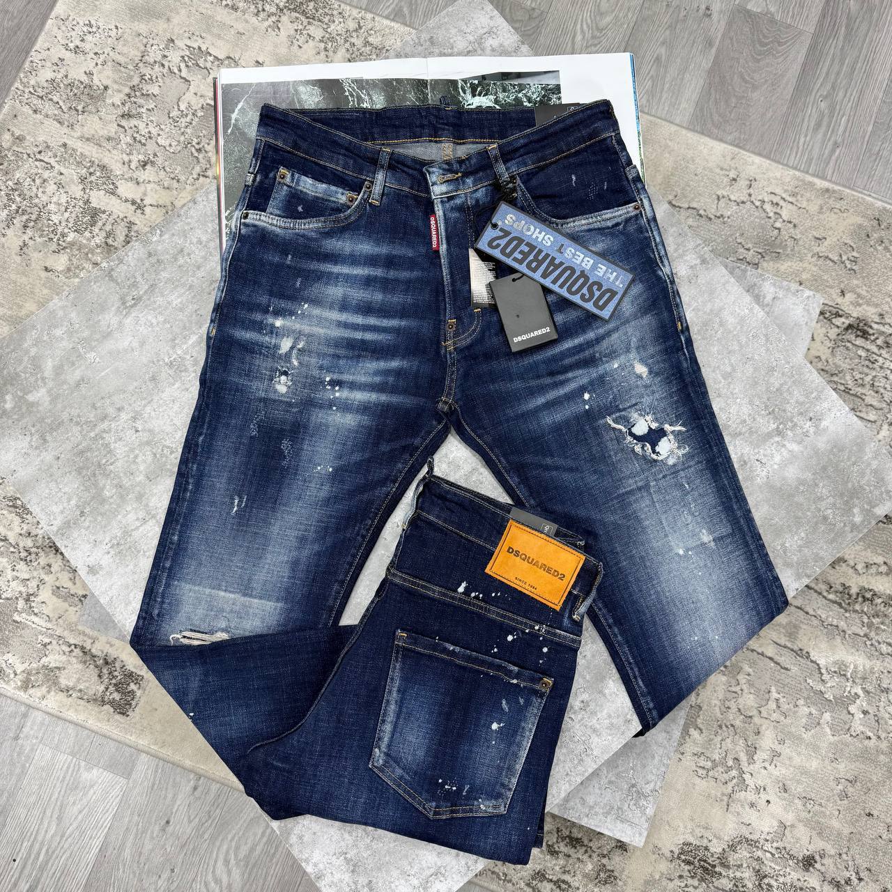 Dsquared2 Slim Leg Dark Navy Jeans in Multiple Waist Sizes Reps Sale UK Best Quality AAA Replica