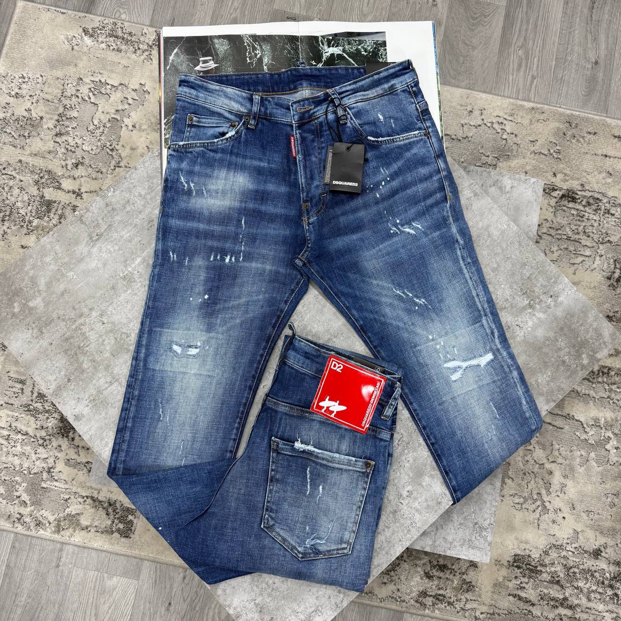 Dsquared2 Capsule Patch Skater Jeans Blue in Multiple Waist Sizes Reps Sale UK Best Quality AAA Replica