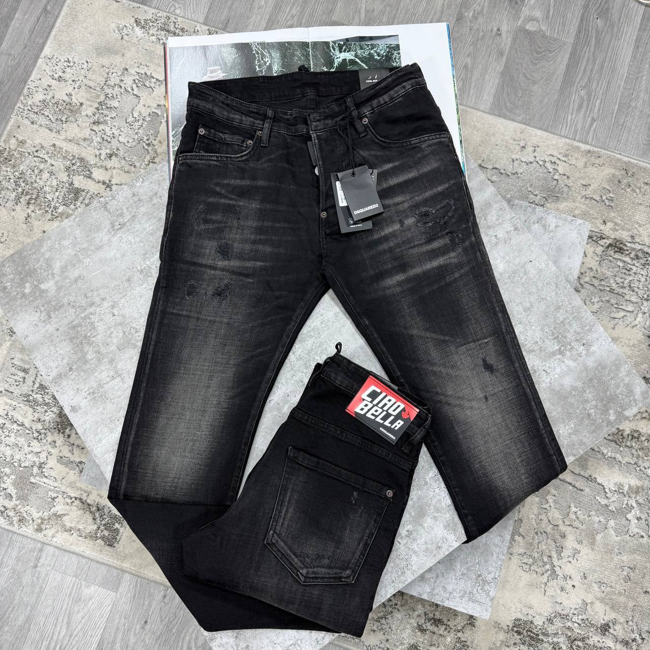 Dsquared2 "Ciao Bella" Edition Slim Fit Black Jeans in Multiple Waist Sizes Reps Sale UK Best Quality AAA Replica
