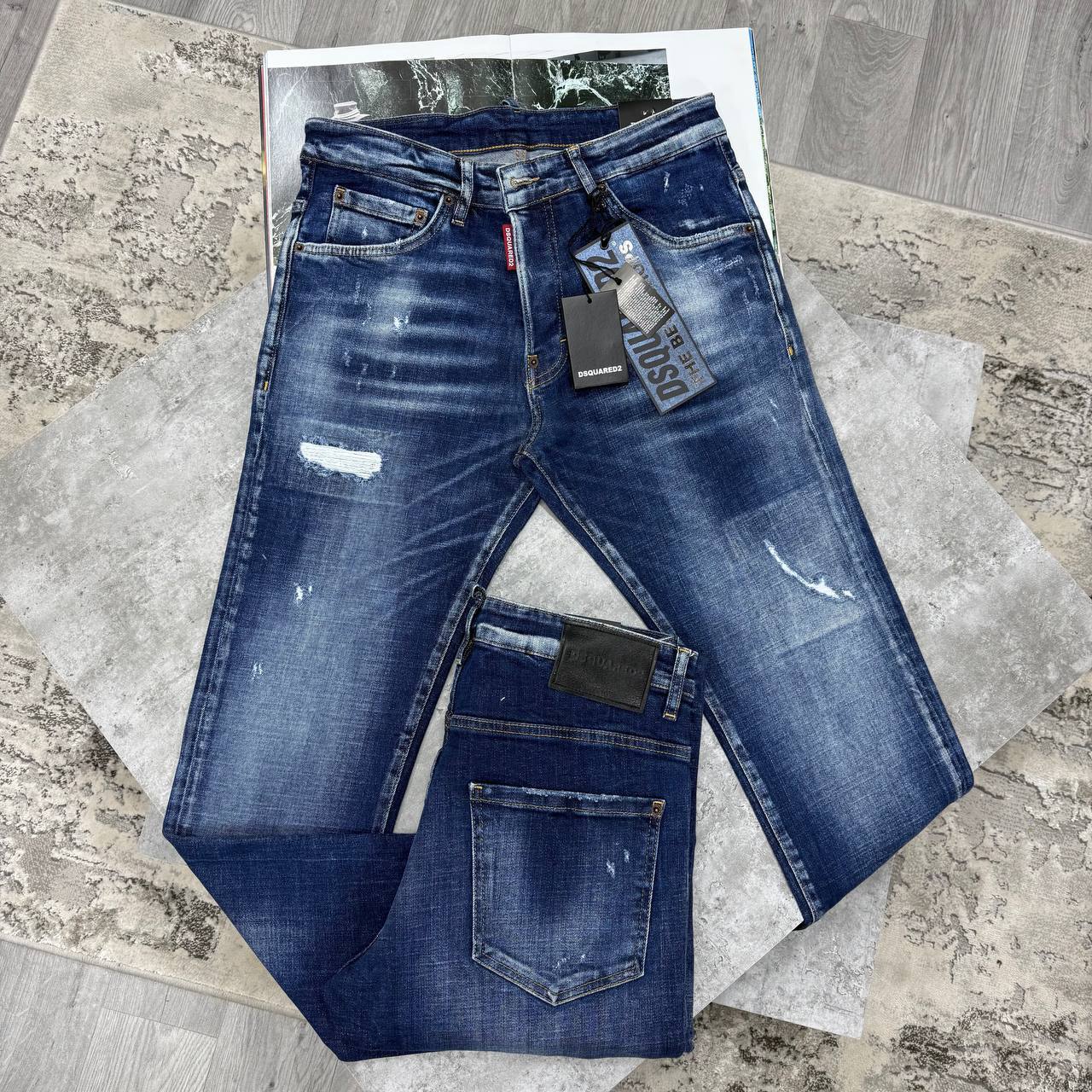 Dsquared2 "The Best Shops" Edition Slim Fit Regular Classic Blue Jeans in Multiple Waist Sizes Reps Sale UK Best Quality AAA Replica