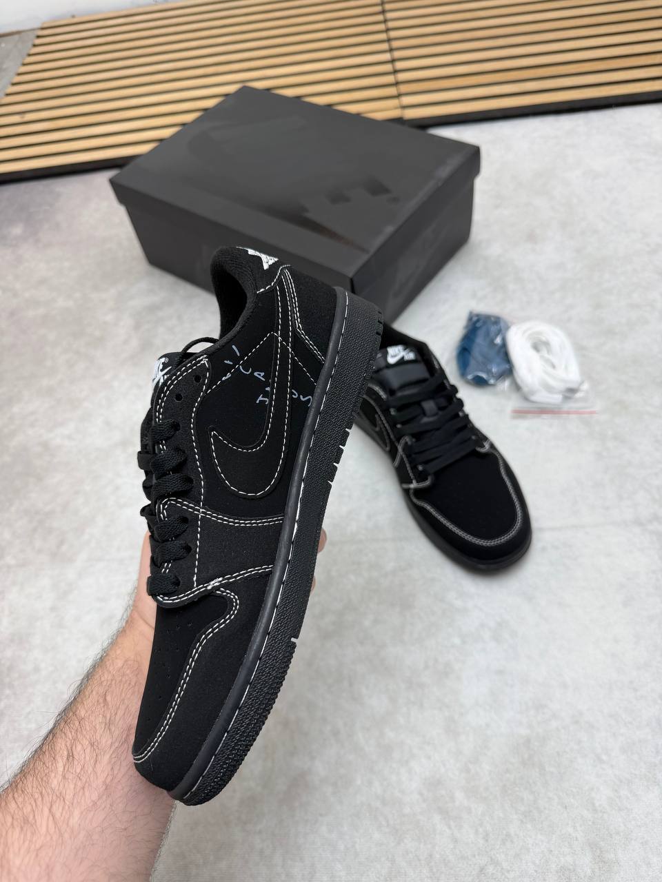 Nike Air Jordan 1 Retro Low OG SP "Travis Scott" in Black DM7866-001 Trainers Men's Reps Sale UK Best Quality Sale AAA Replica