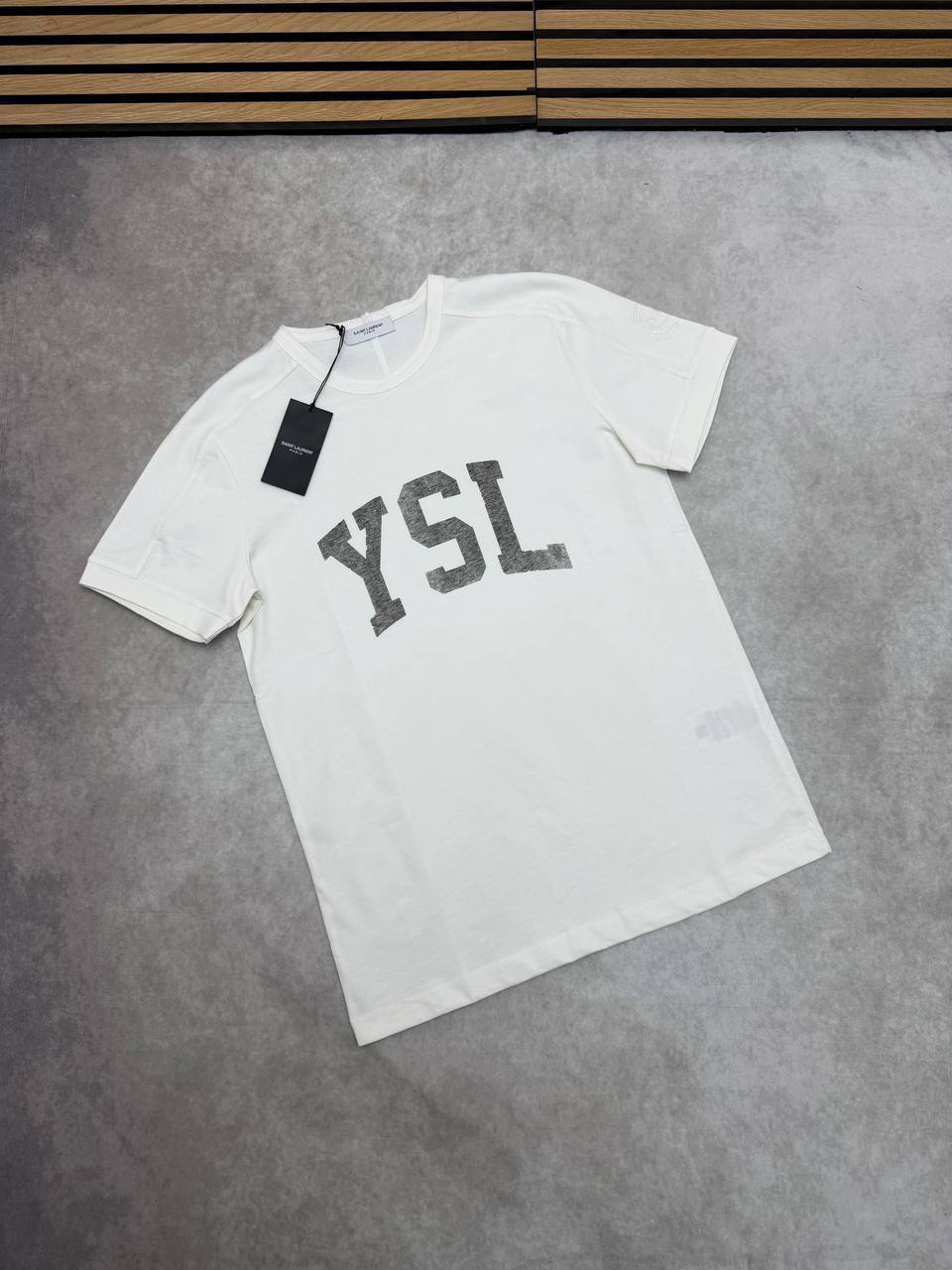 Saint Laurent YSL Logo Varsity Graphic Men's Women's T-Shirt in 2 Colors Reps Sale UK Best Quality AAA Replica