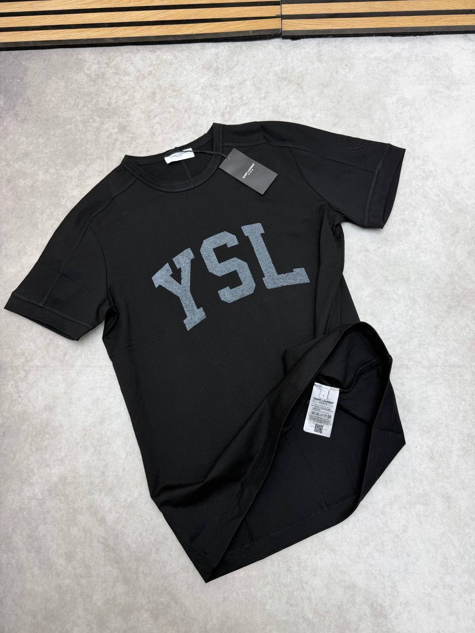 Saint Laurent YSL Logo Varsity Graphic Men's Women's T-Shirt in 2 Colors Reps Sale UK Best Quality AAA Replica