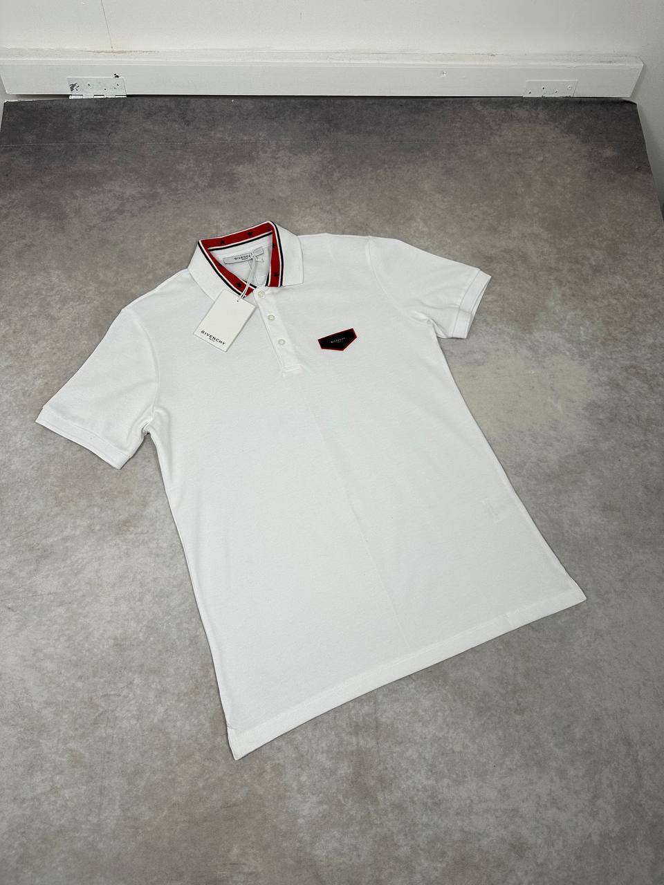 Givenchy Red Tipping Collar Logo-Patch Polo Shirts Men's in 2 Colors Reps Sale UK Best Quality AAA Replica