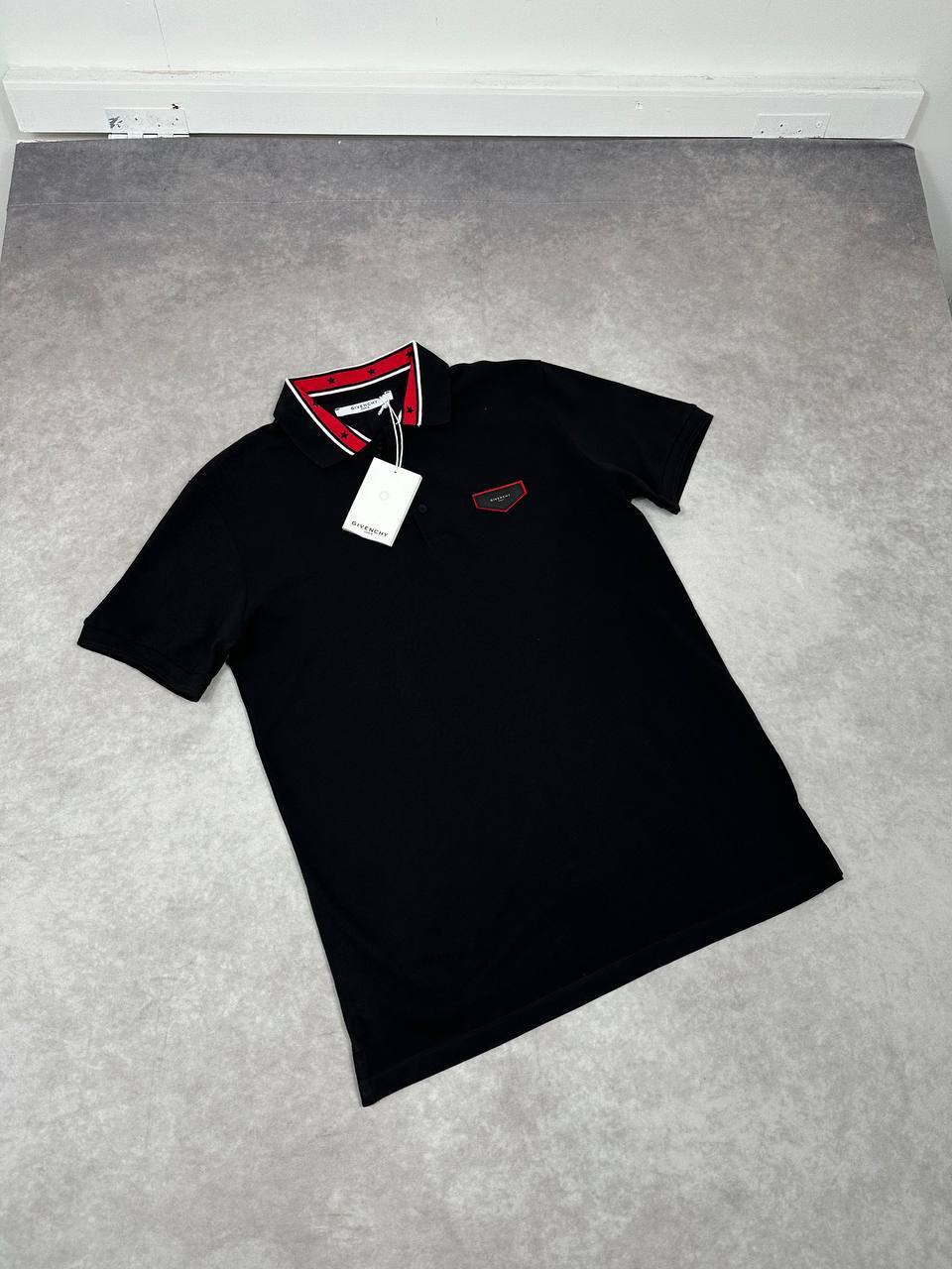 Givenchy Red Tipping Collar Logo-Patch Polo Shirts Men's in 2 Colors Reps Sale UK Best Quality AAA Replica
