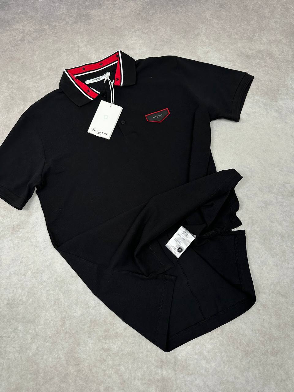 Givenchy Red Tipping Collar Logo-Patch Polo Shirts Men's in 2 Colors Reps Sale UK Best Quality AAA Replica