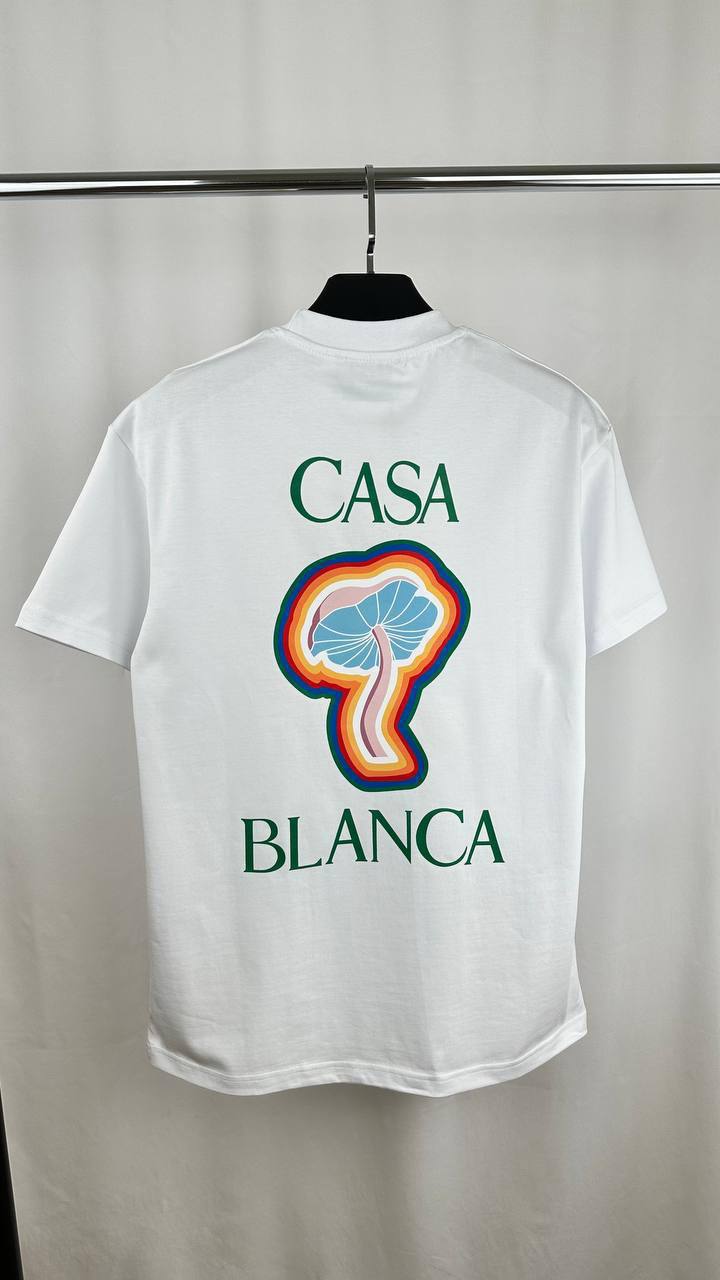 Casablanca Rainbow Mushroom Short Sleeve T-Shirts Men's Women's in 2 Colors Reps UK Best Quality AAA Replica