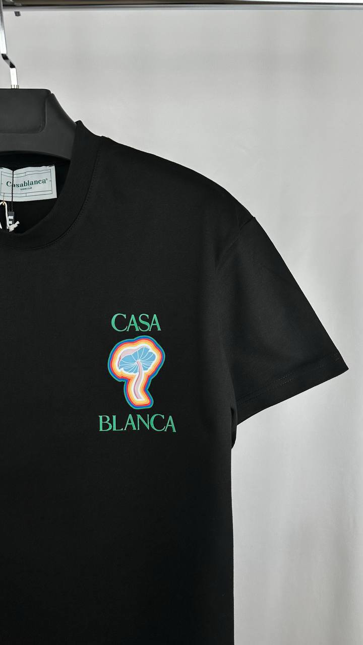 Casablanca Rainbow Mushroom Short Sleeve T-Shirts Men's Women's in 2 Colors Reps UK Best Quality AAA Replica