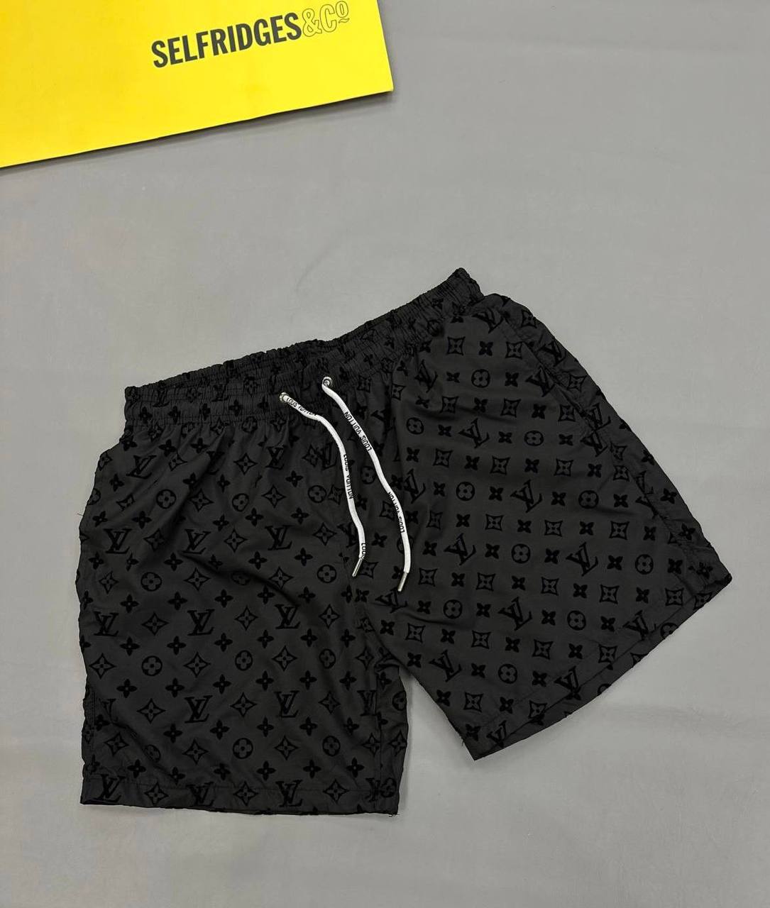 Louis Vuitton Monogram Swim Shorts in Black Color Men's Reps Sale UK Best Quality AAA Replica