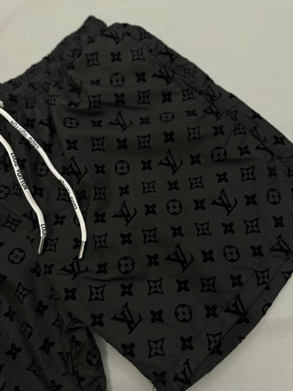 Louis Vuitton Monogram Swim Shorts in Black Color Men's Reps Sale UK Best Quality AAA Replica