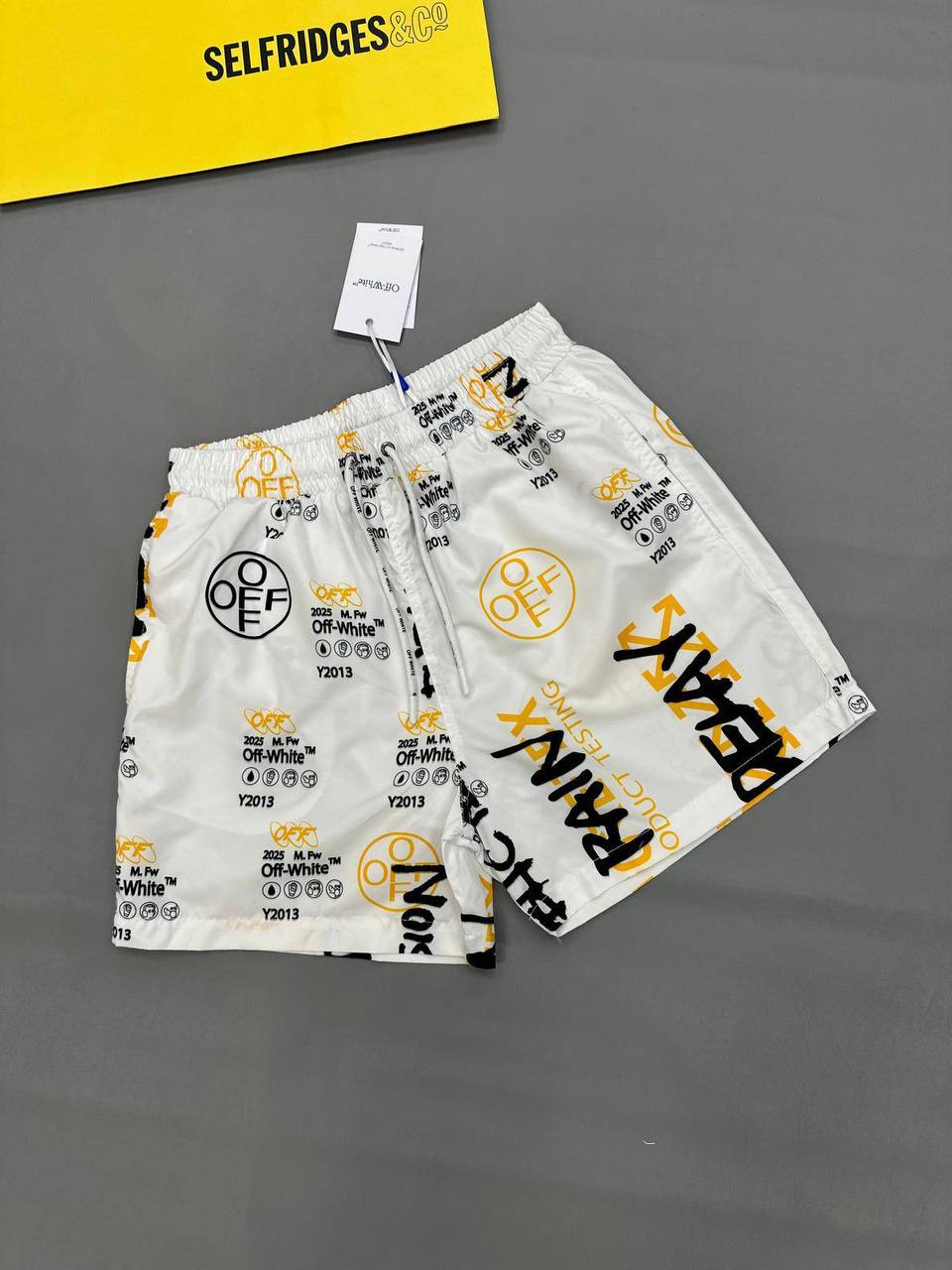 Off-White Graphic Print Drawstring Streetwear Shorts Men's Reps Sale UK Best Quality AAA Replica