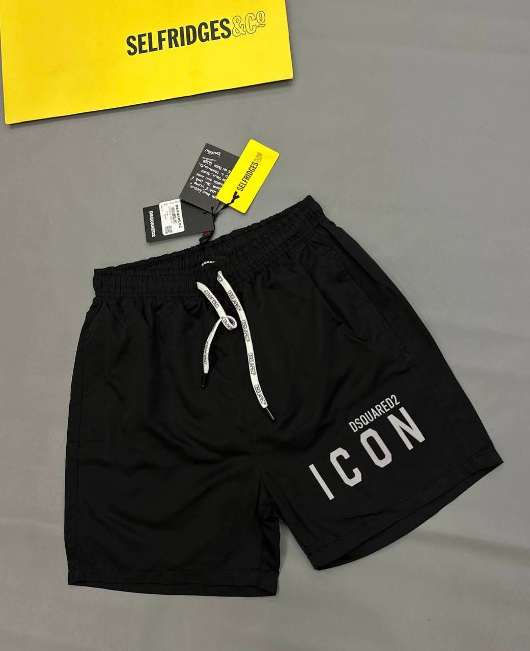 Dsquared2 Icon Logo Print Drawstring Swim Shorts Men's in 2 Colors Reps Sale UK Best Quality AAA Replica