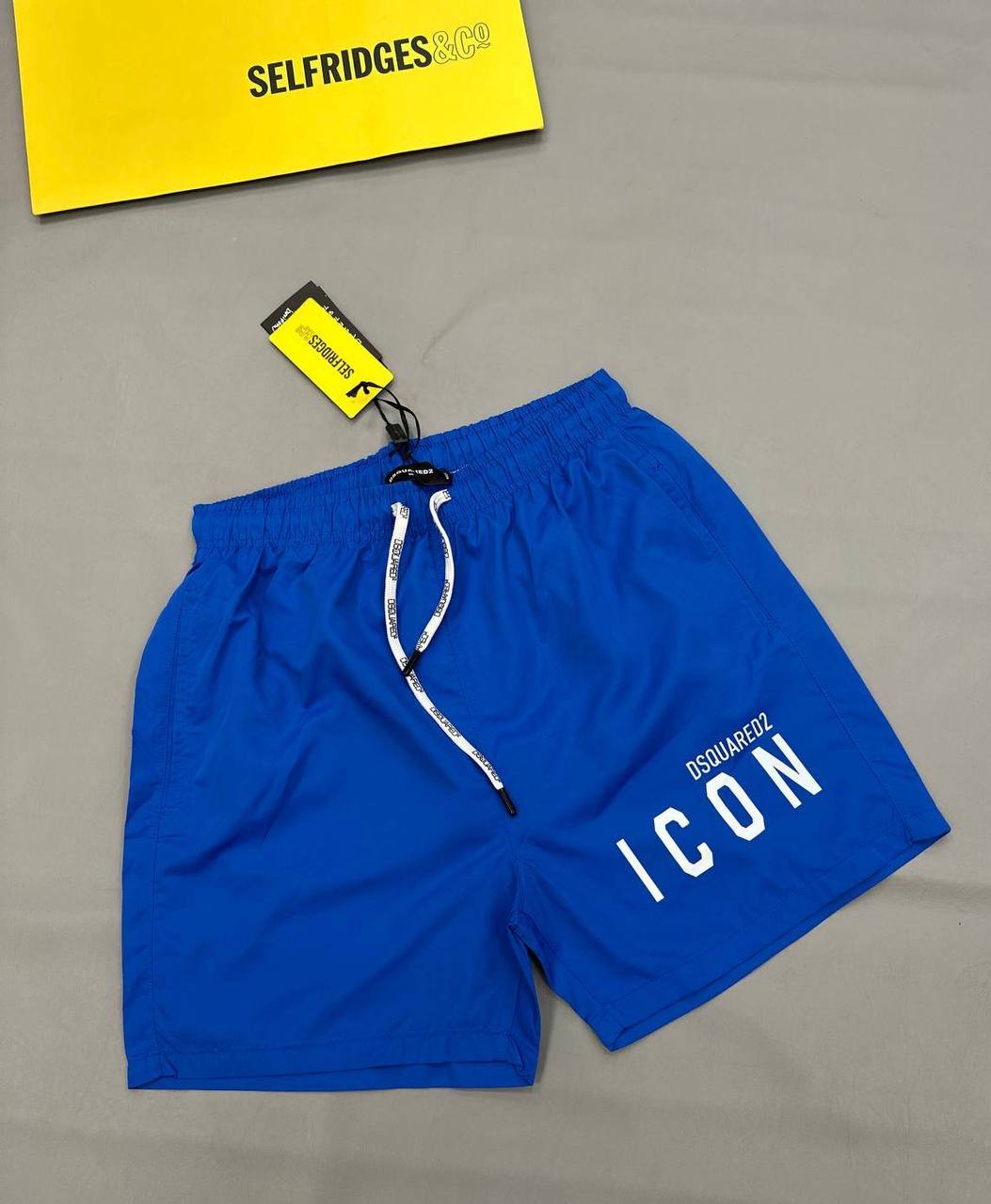 Dsquared2 Icon Logo Print Drawstring Swim Shorts Men's in 2 Colors Reps Sale UK Best Quality AAA Replica
