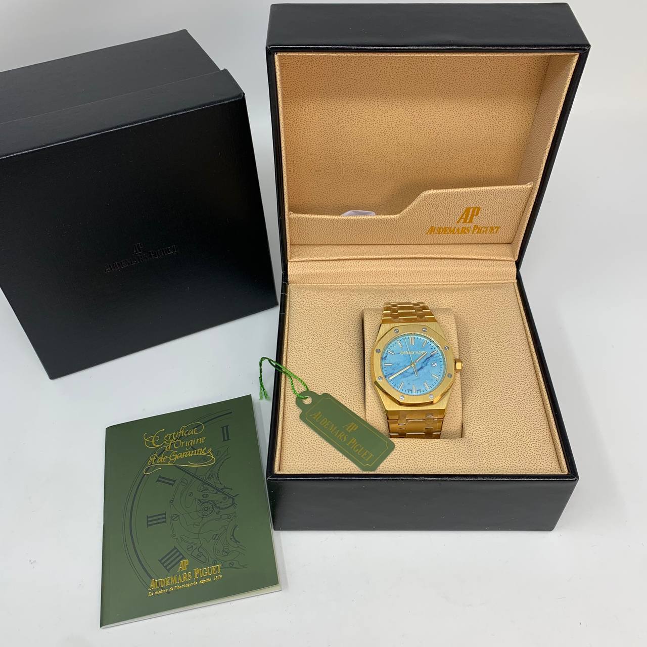 Audemars Piguet Royal Oak Selfwinding "Turquoise" Dial Golden Bracelet Men's Watch Reps Sale UK Best Quality AAA Replica