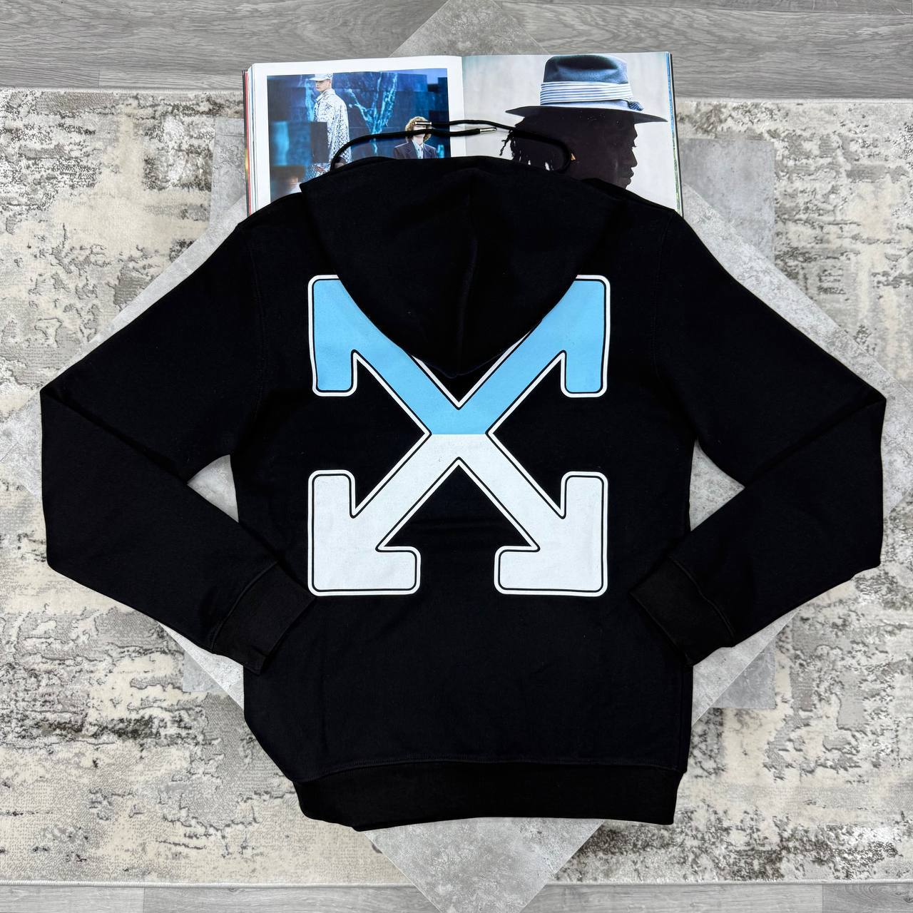 Off-White Oversize Between Arrows Hoodie Men's Women's in Black Color Reps UK Best Quality Sale AAA Replica