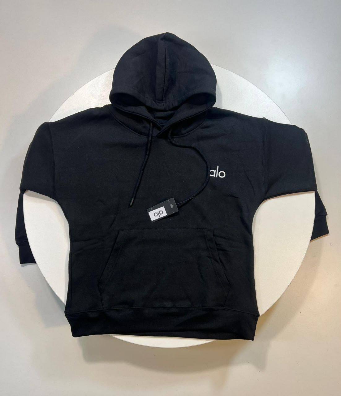 Alo Yoga Accolade Logo Women's Hoodie Black Reps Sale UK Best Quality AAA Replica