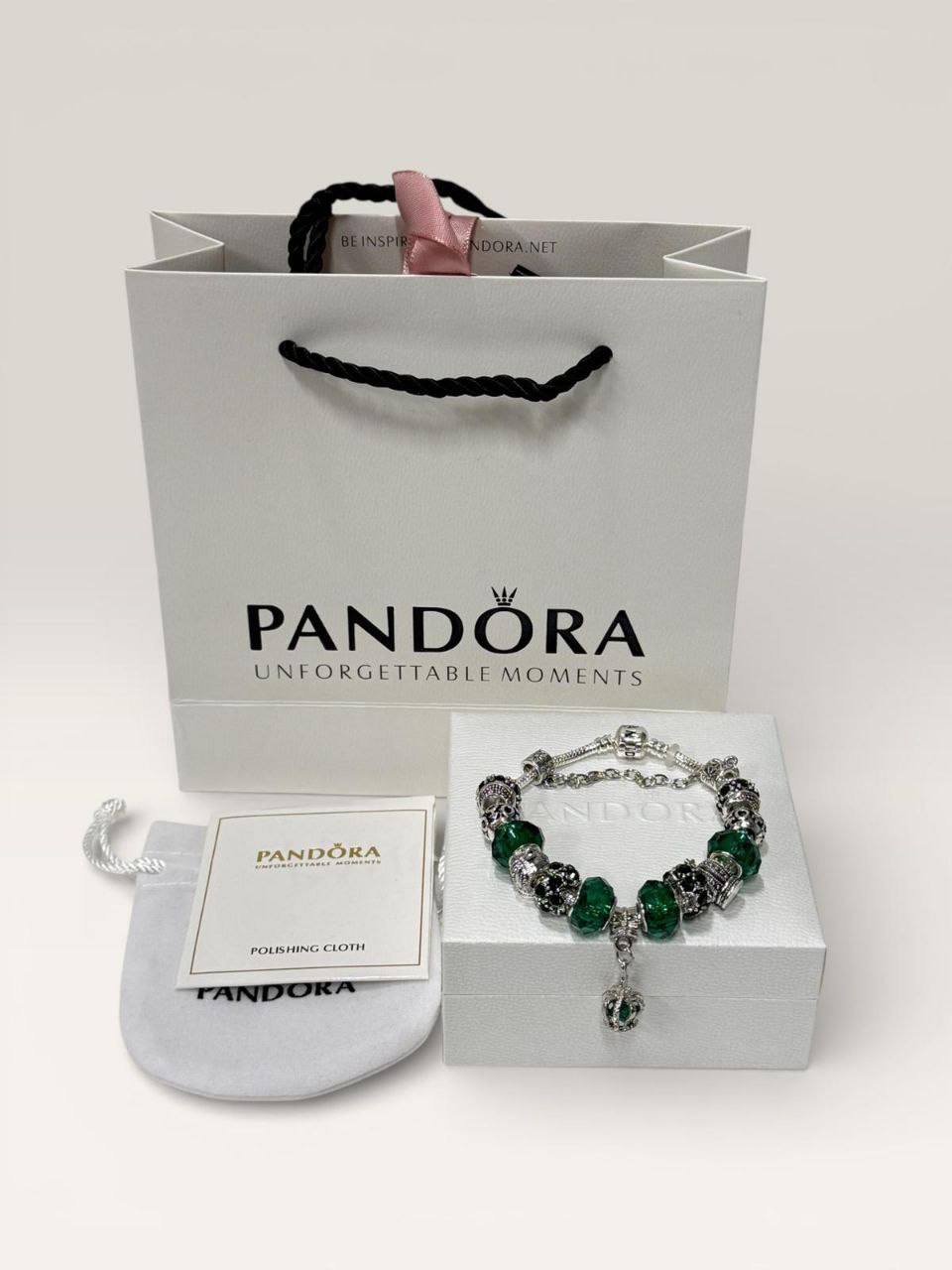 Pandora Emerald Green Charm Bracelet Women's Reps Sale UK Best Quality AAA Replica