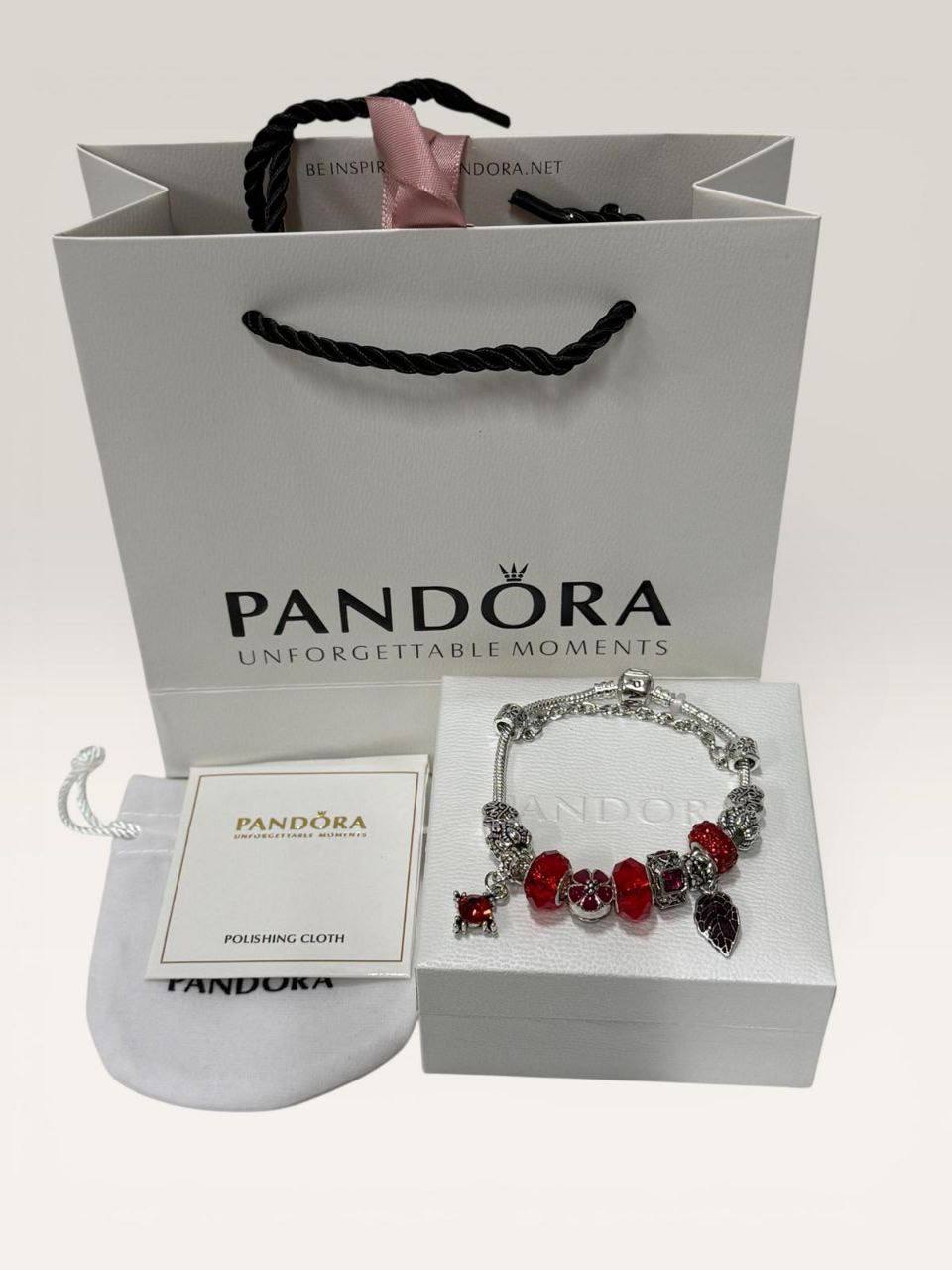 Pandora Ruby Red Charm Bracelet Women's Reps Sale UK Best Quality AAA Replica