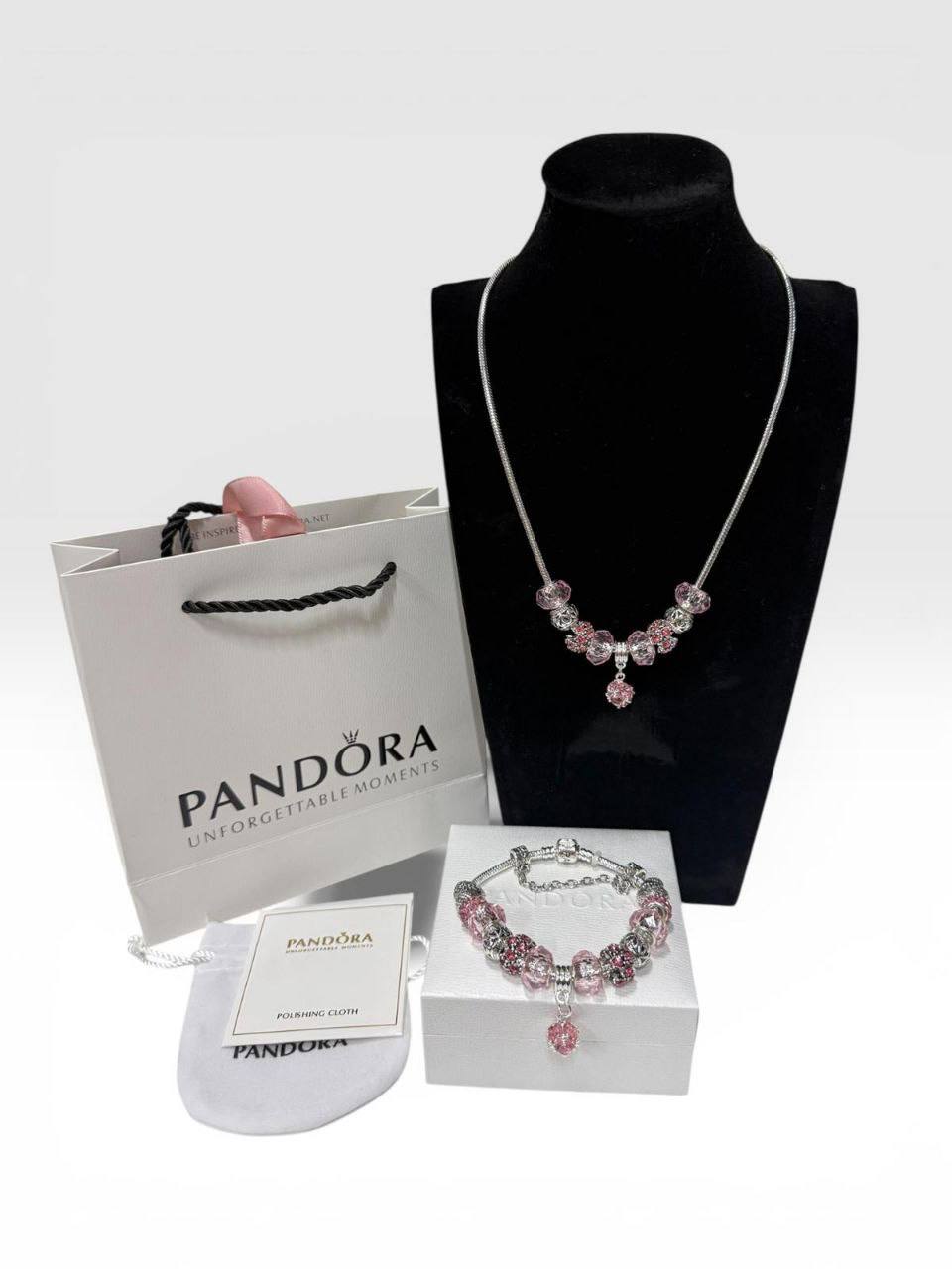 Pandora Pink Blossom Necklace & Bracelet Set Women's Reps Sale UK Best Quality AAA Replica