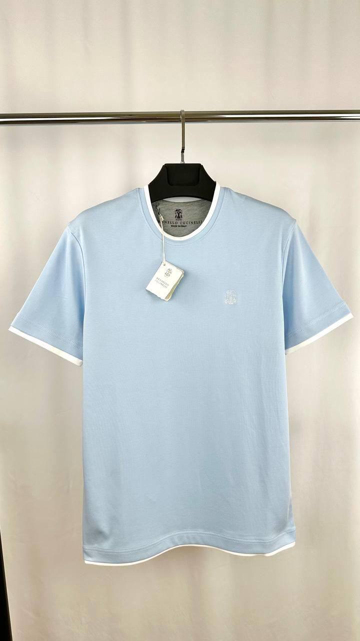 Brunello Cucinelli Faux-Layering Crewneck Men's Women's T-Shirts in 2 Colors Reps Sale UK Best Quality AAA Replica