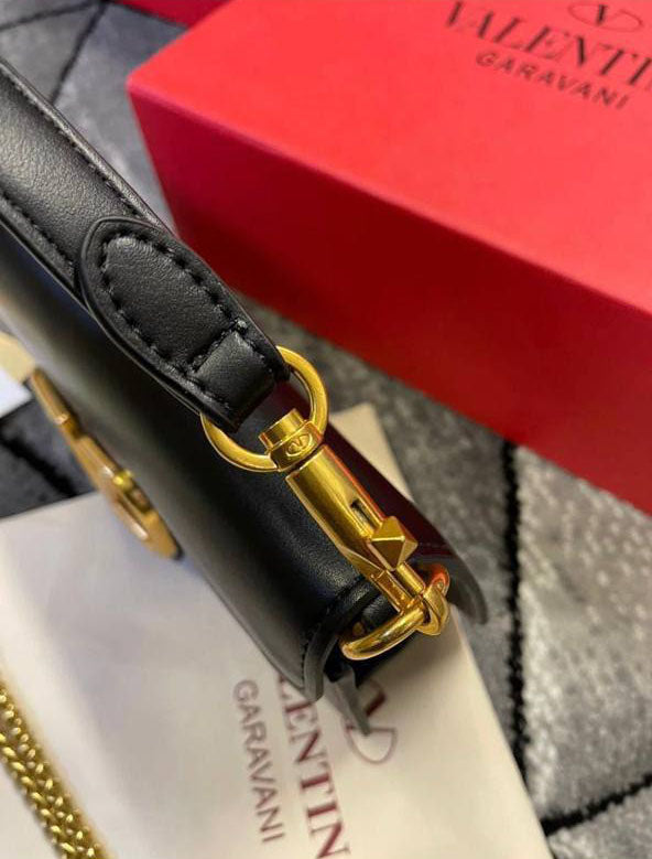 Valentino Garavani Logo Shoulder Bag Black Women's Reps Sale UK Best Quality AAA Replica