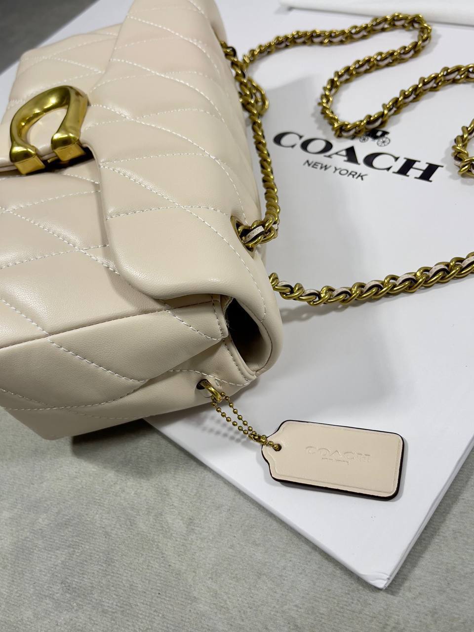 Coach Tabby Quilted Shoulder Bag 26 Women's in "Chalk" White Colors Reps Sale UK Best Quality AAA Replica