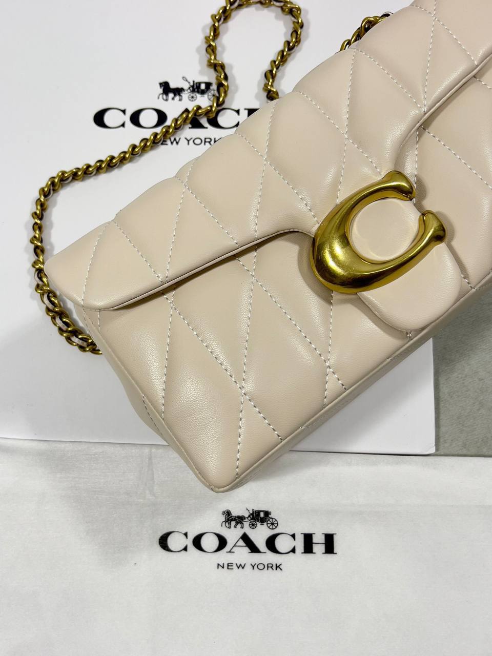 Coach Tabby Quilted Shoulder Bag 26 Women's in "Chalk" White Colors Reps Sale UK Best Quality AAA Replica