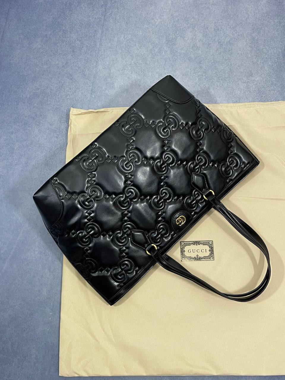 Gucci GG Matelassé Leather Tote Bag Black Women's Reps Sale UK Best Quality AAA Replica