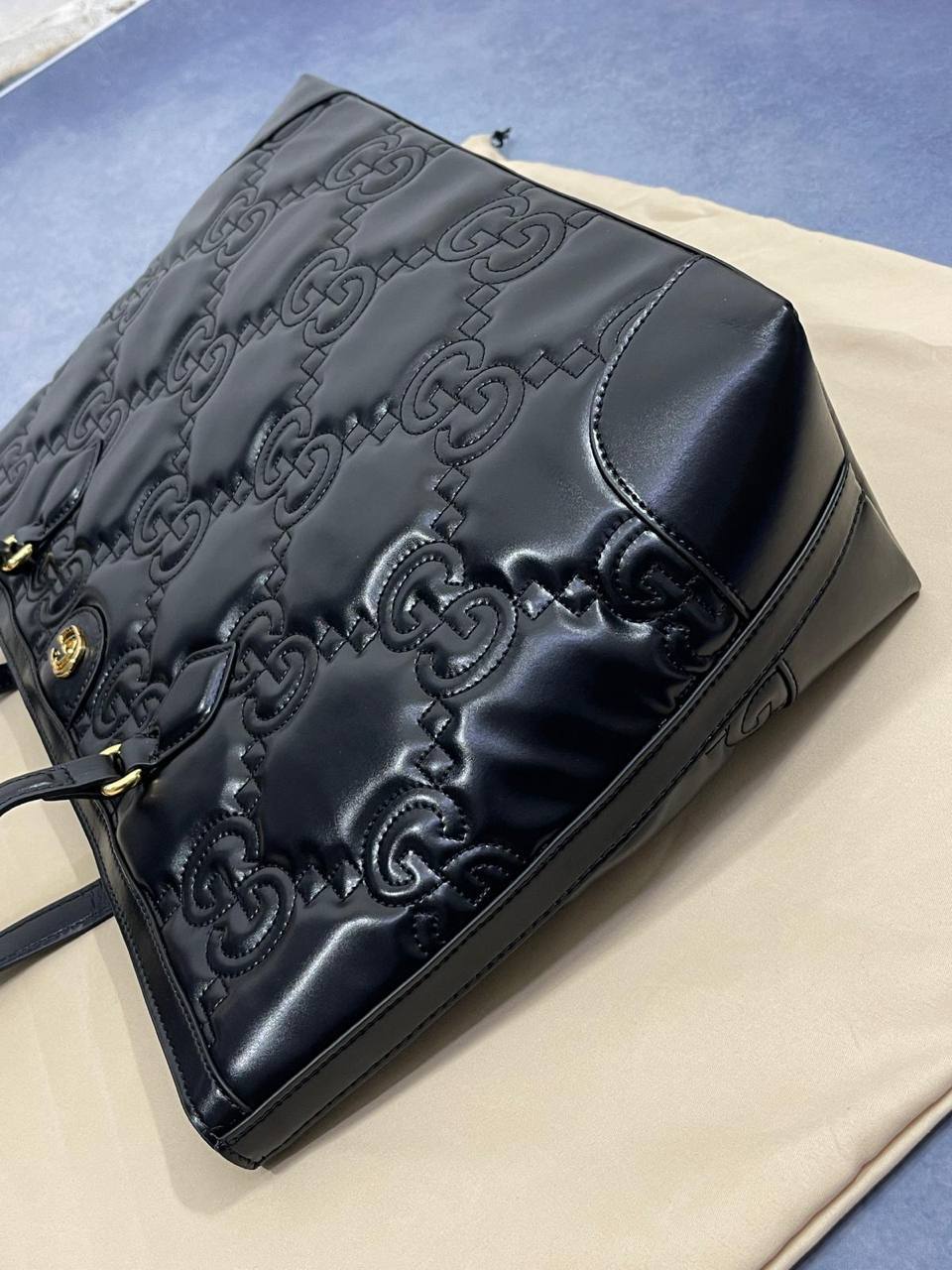 Gucci GG Matelassé Leather Tote Bag Black Women's Reps Sale UK Best Quality AAA Replica