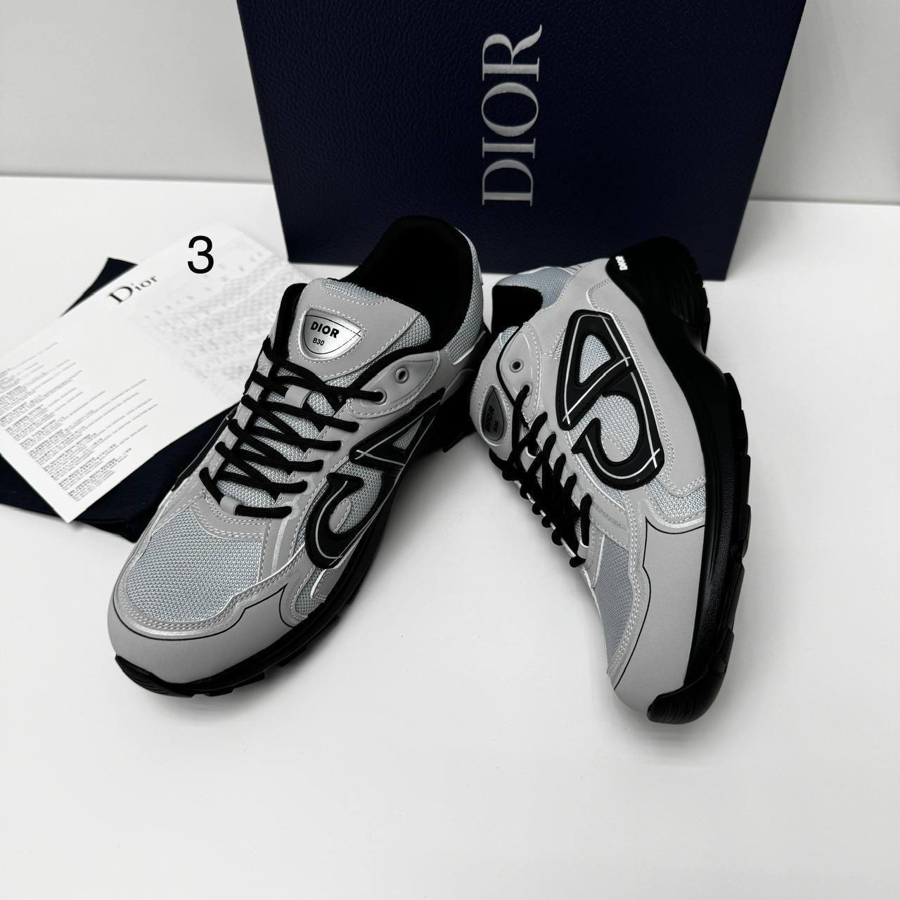 Dior B30 Countdown "Gray/Black" 3SN279ZRD_H800 Men's Trainers Reps Sale UK Best Quality AAA Replica
