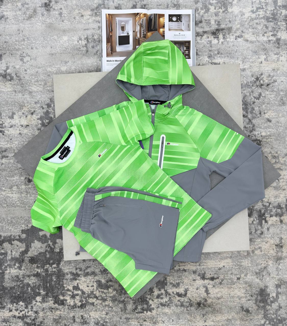 Berghaus Tech 3 Pcs Tracksuits Mens in Lime Green Reps Sale UK Best Quality AAA Replica