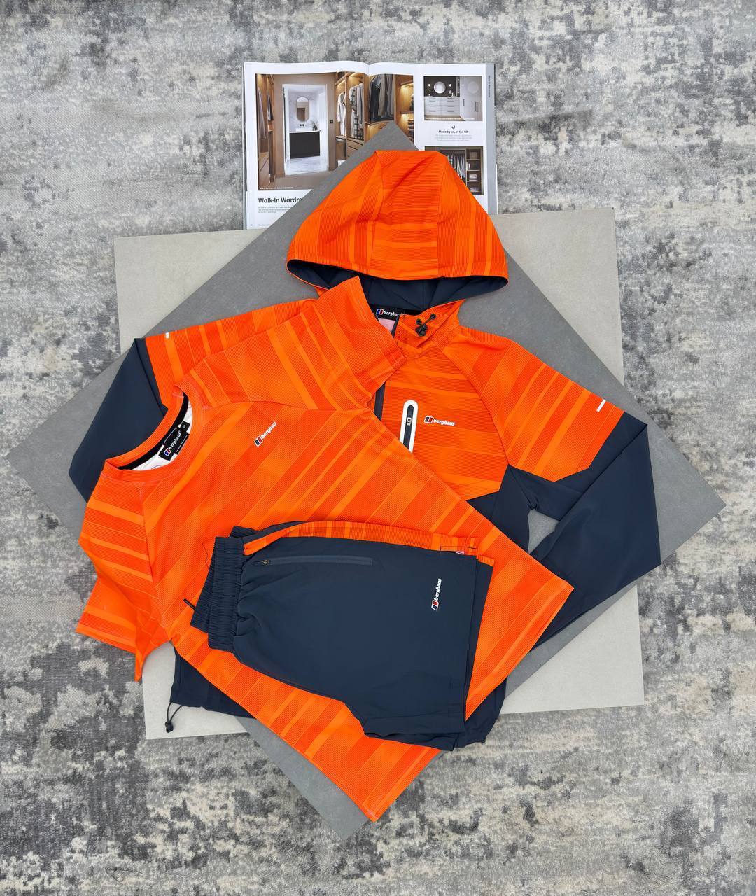 Berghaus Tech 3 Pcs Tracksuits Mens in Orange Reps Sale UK Best Quality AAA Replica