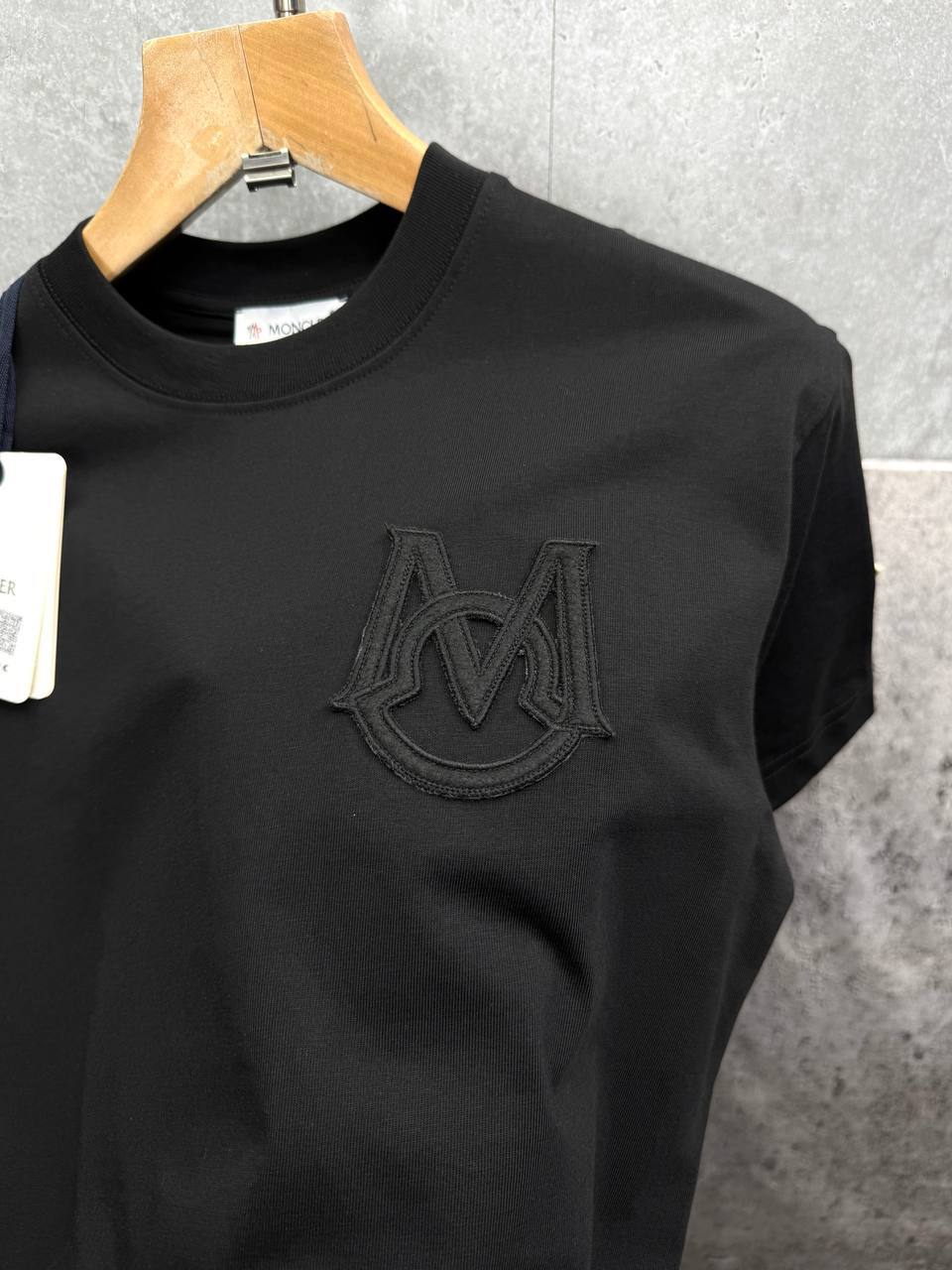 Moncler Embroidered "M" Logo Cotton T-Shirt Men's Women's in 2 Colors Reps UK Best Quality Sale AAA Replica