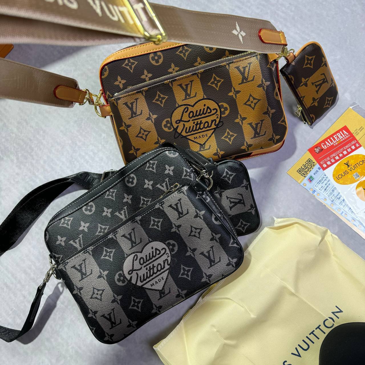 Louis Vuitton x Nigo Trio Messenger Men's Bags Modular Sling Monogram Eclipse in 2 Colors Reps UK Best Quality AAA Replica