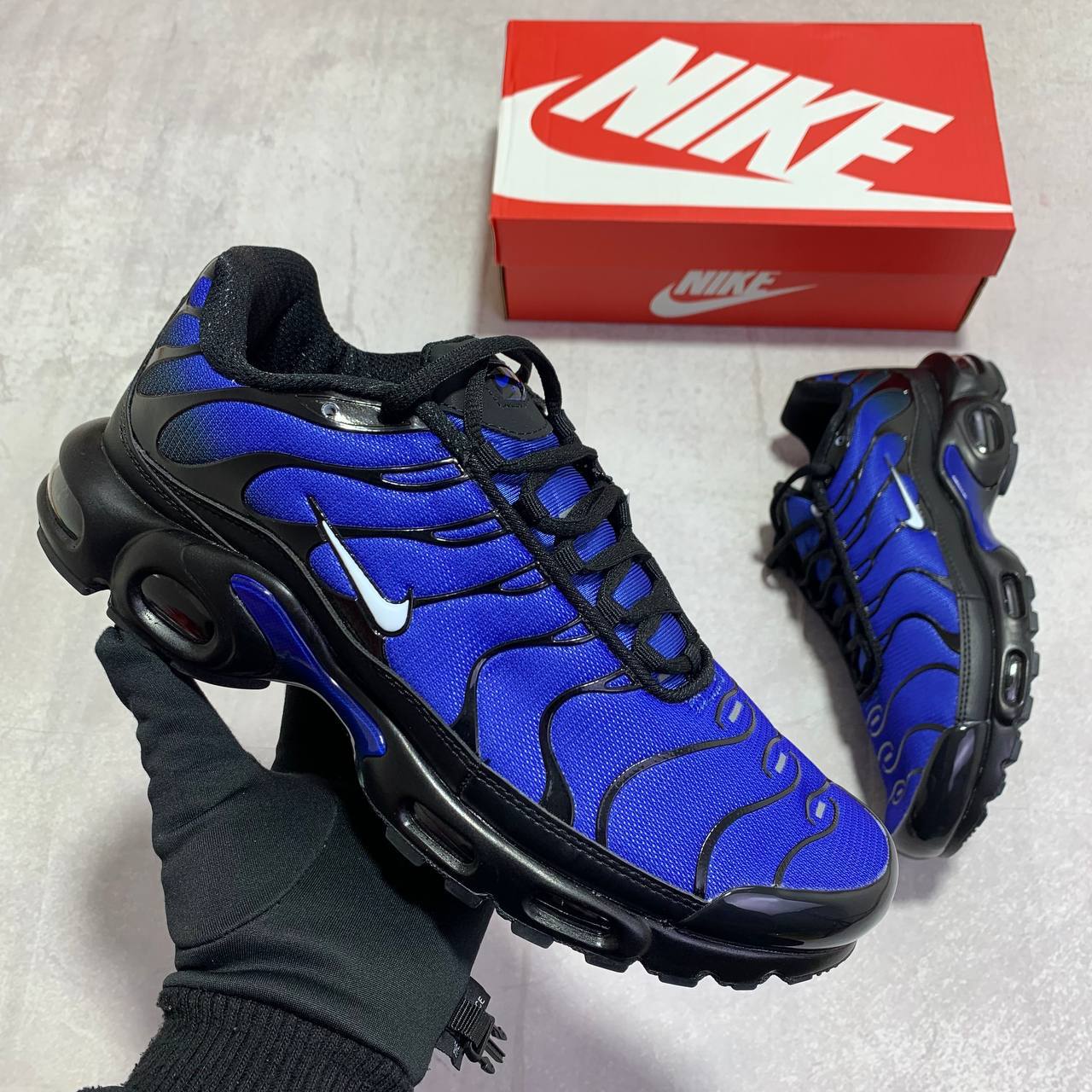 Nike Air Max Plus "Black/Racer Blue" FQ7331-001 Men's Trainers Reps Sale UK Best Quality AAA Replica