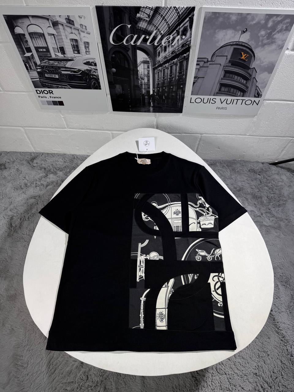 Hermès "Ex-Libris" Printed Crewneck Men's Women's T-Shirts in Different Colors Reps Sale UK Best Quality AAA Replica