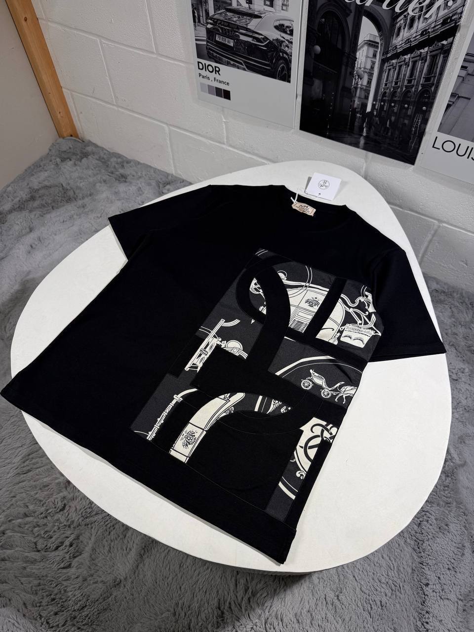 Hermès "Ex-Libris" Printed Crewneck Men's Women's T-Shirts in Different Colors Reps Sale UK Best Quality AAA Replica