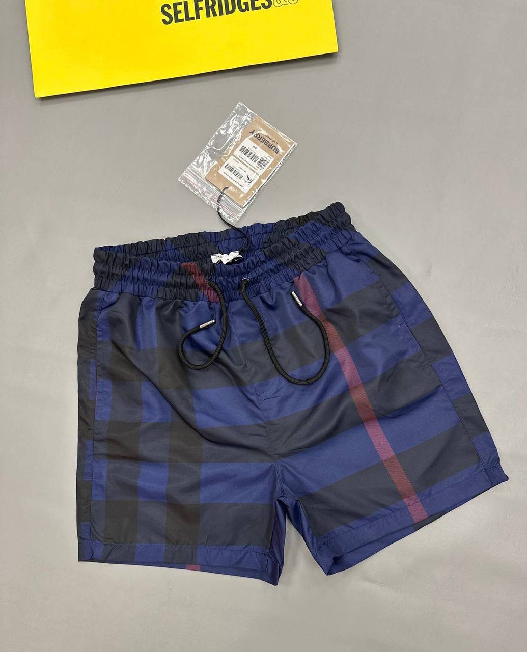 Burberry Carbon Blue Check Swim Shorts Men's Reps Sale UK Best Quality AAA Replica