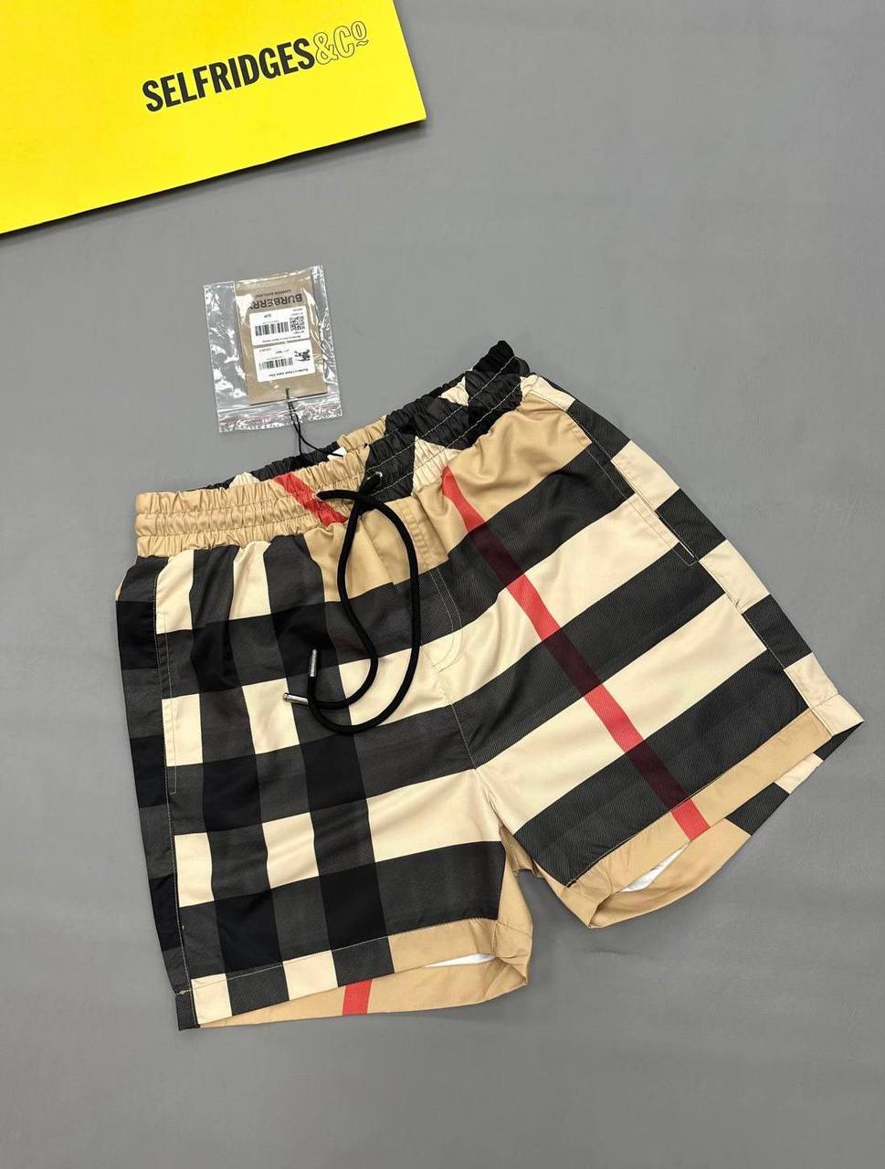 Burberry Oversized Check Beige Swim Shorts Men's Reps Sale UK Best Quality AAA Replica