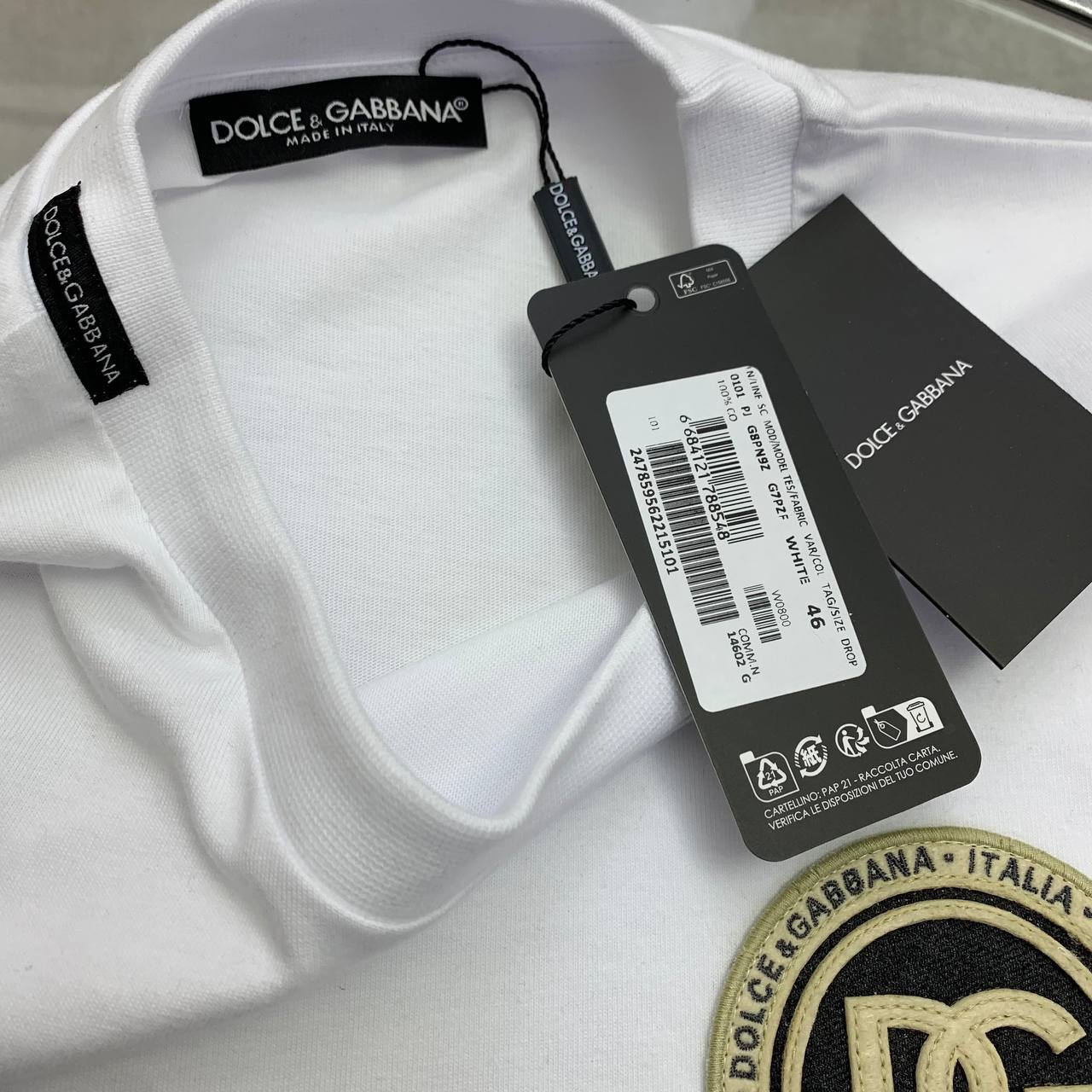 Dolce & Gabbana D&G Logo-Patch Men's Women's T-Shirts in Different Colors Reps Sale UK Best Quality Sale AAA Replica