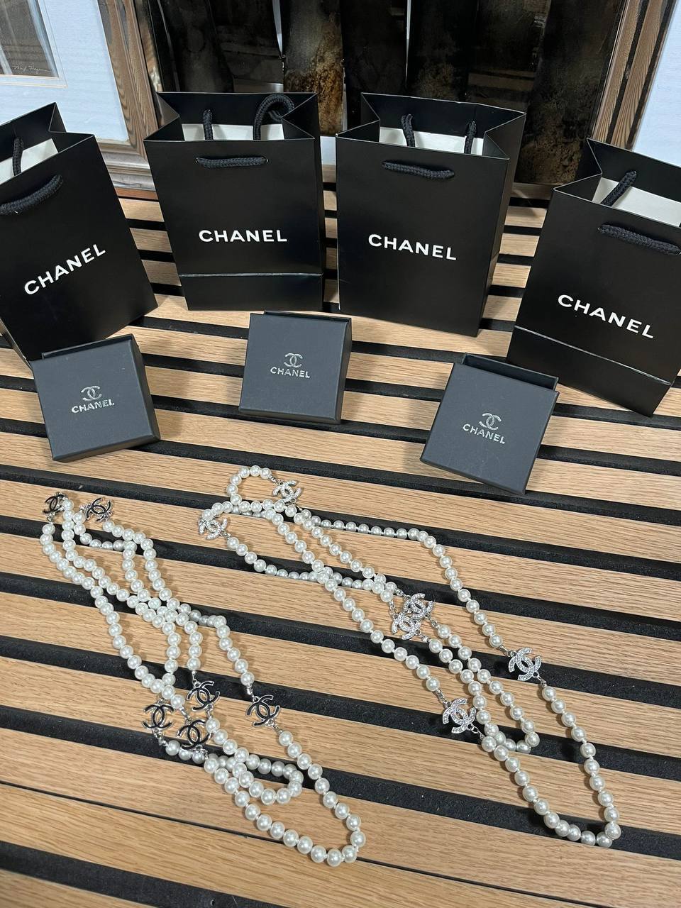 Chanel Interlocking CC Faux Pearl Long Necklaces in 2 Colors Women's Reps Sale UK Best Quality AAA Replica