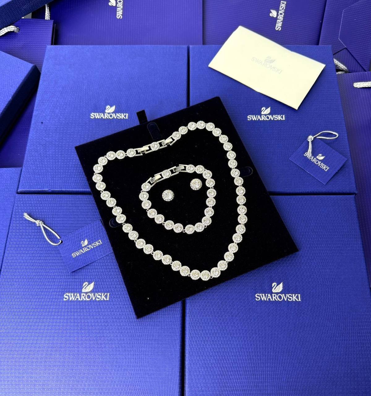 Swarovski Angelic Constella Inspired Silver Necklace, Earrings & Bracelet Set Women's Reps Sale UK Best Quality AAA Replica