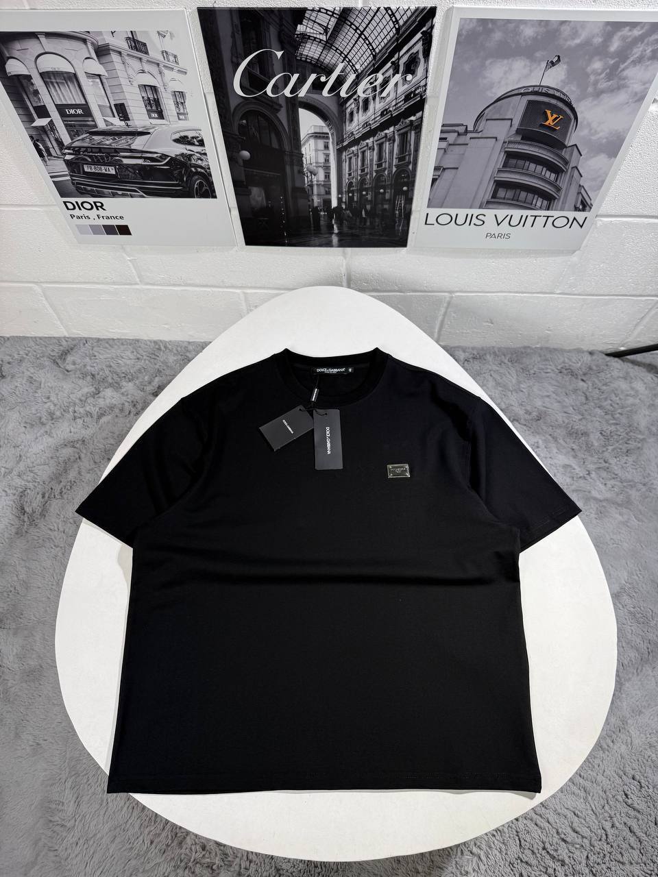 Dolce & Gabbana Logo Plaque Crewneck T-Shirt Men's Women's in Different Colors Reps UK Best Quality Sale AAA Replica