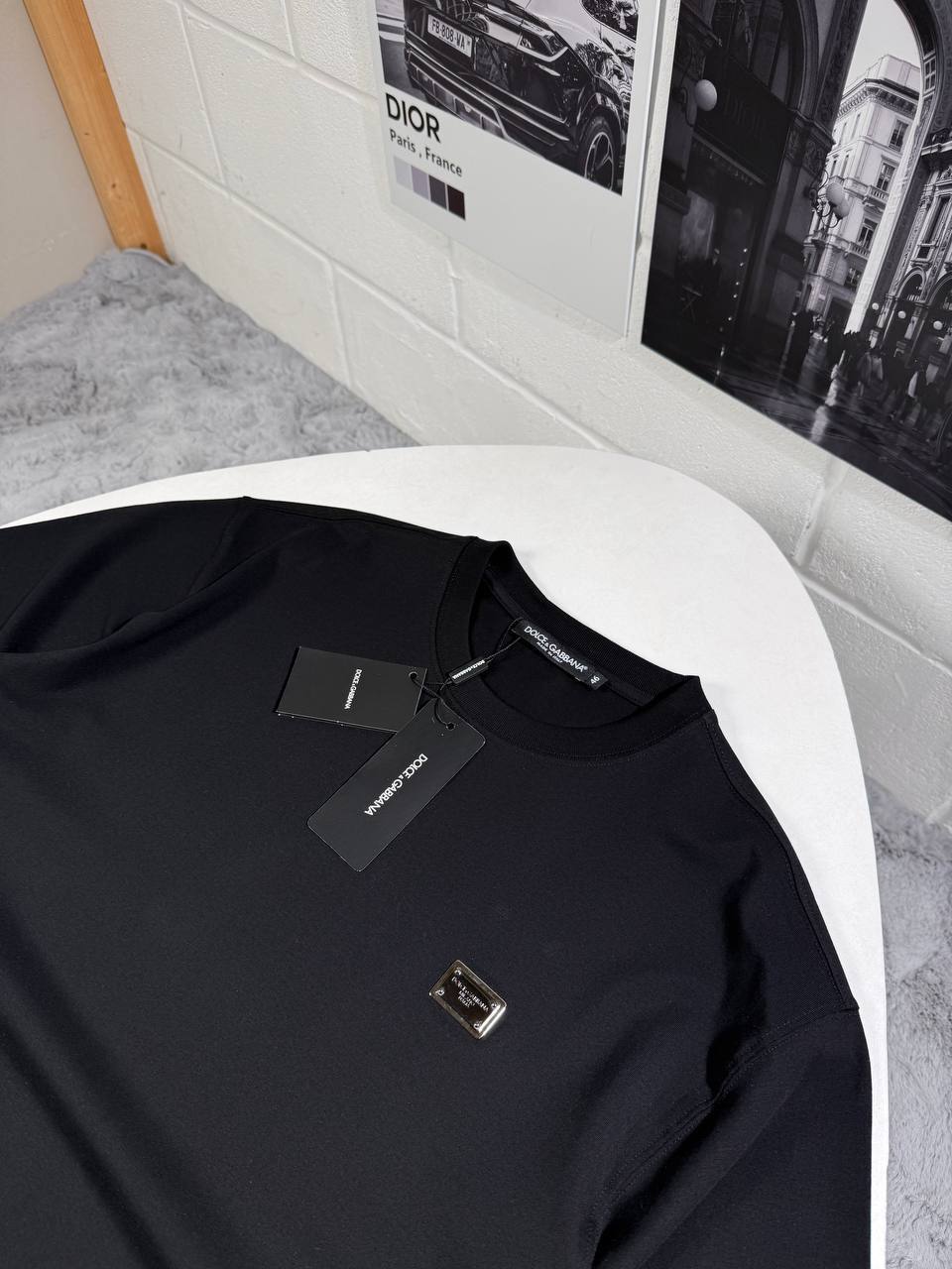 Dolce & Gabbana Logo Plaque Crewneck T-Shirt Men's Women's in Different Colors Reps UK Best Quality Sale AAA Replica